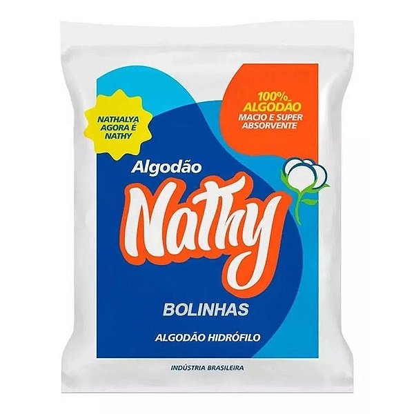 KIT COM 2 UN BOLINHAS DE ALGODÃO NATHY LIMPEZA  100G