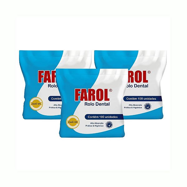 KIT COM  3 PACOTES ALGODAO FAROL ROLETE  - 100G