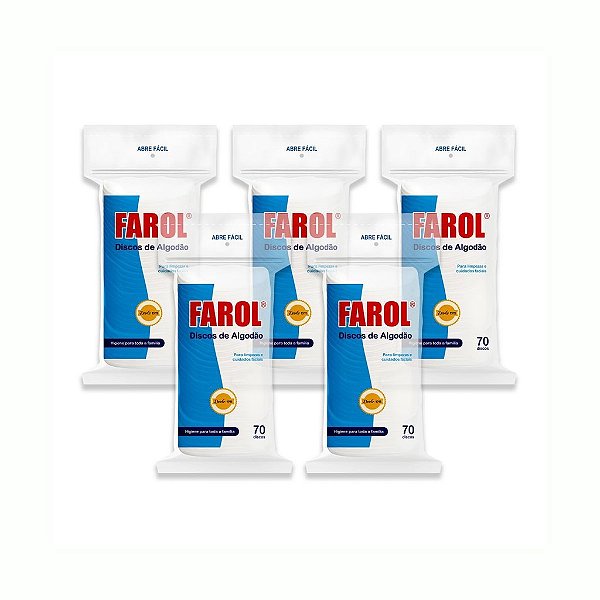 KIT COM 5 PACOTES ALGODAO FAROL DISCO
