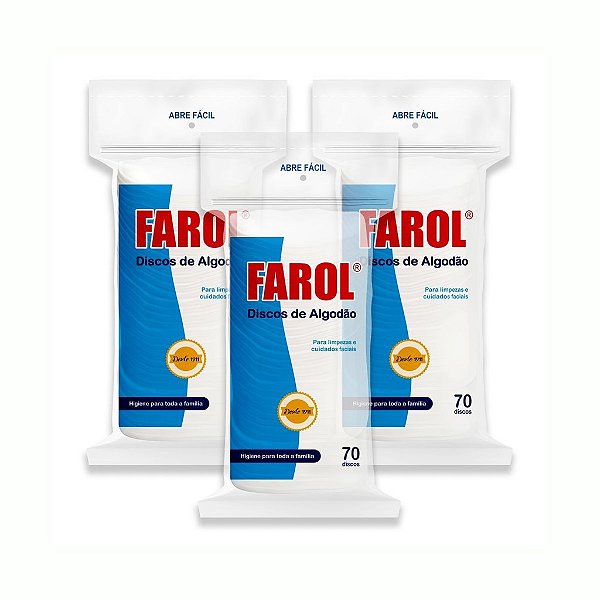 KIT COM 3 PACOTES ALGODAO FAROL DISCO