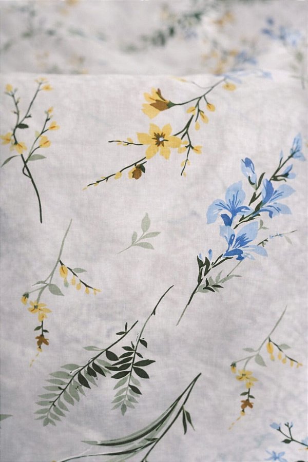 Tecido Percal 100% Algodão Estampado Floral Raminhos
