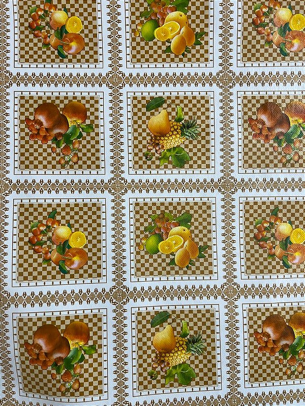 Toalha de Mesa em PVC Térmico Quadriculados de frutas