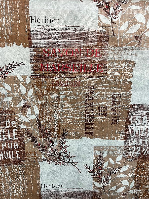 Toalha de Mesa em PVC Térmico Marrom