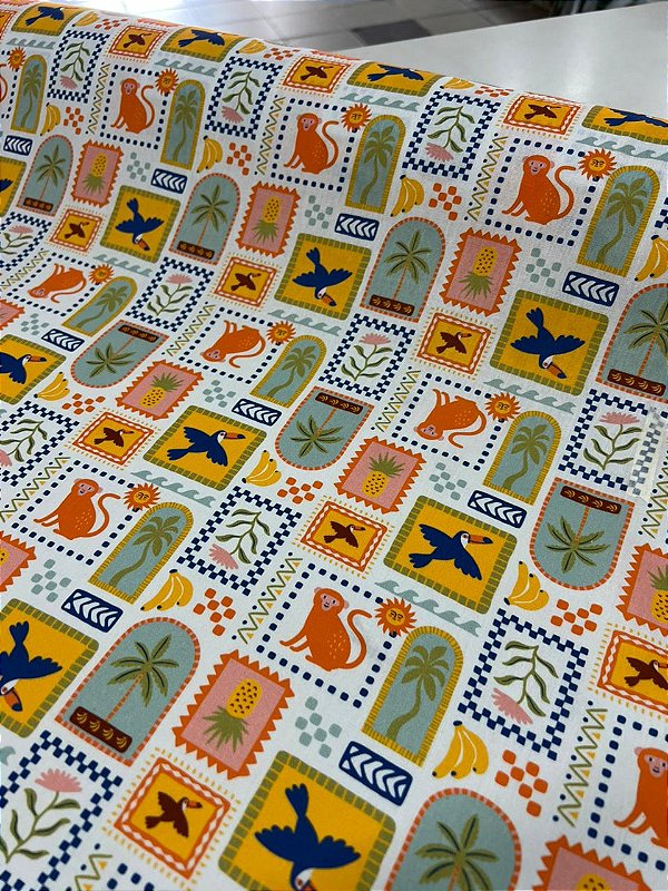 Tecido Tricoline Estampado 100% algodão Digital Farm