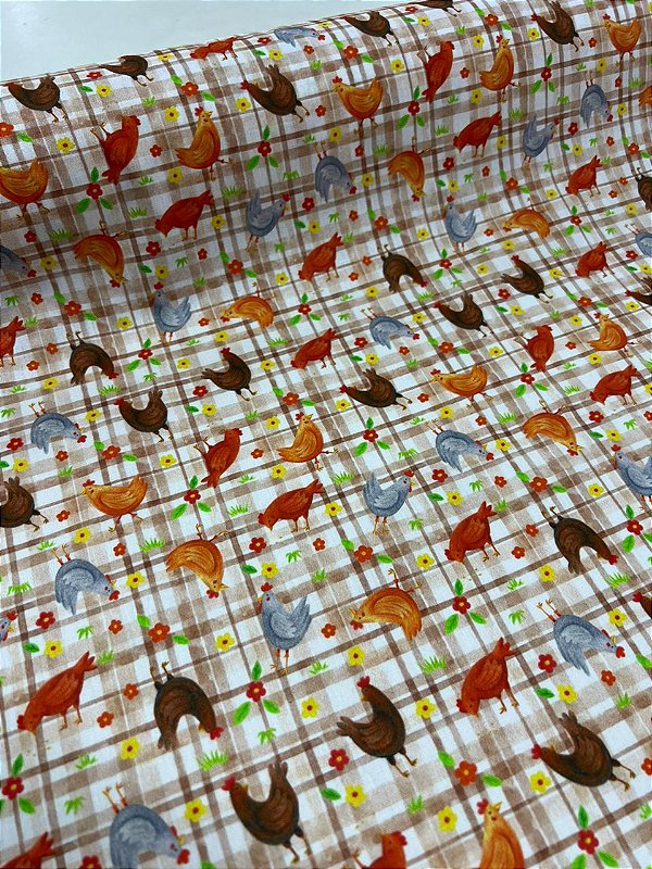 Tecido Tricoline Estampado 100% algodão Digital