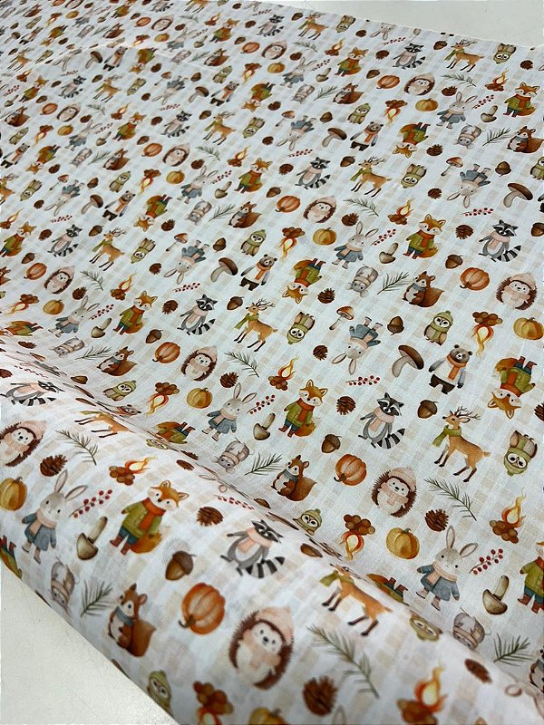 Tecido Tricoline Estampado 100% algodão Digital Florestinha