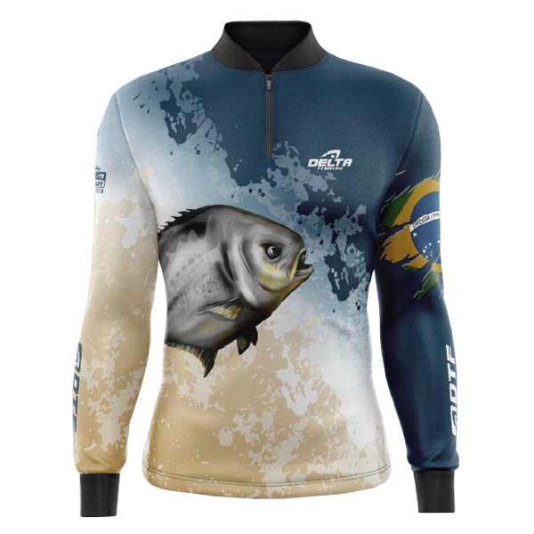 Camiseta Zíper Delta Pampo Azul