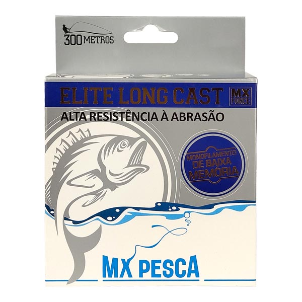 Linha MX Pesca Elite Long Cast 300m Azul - 0.40mm