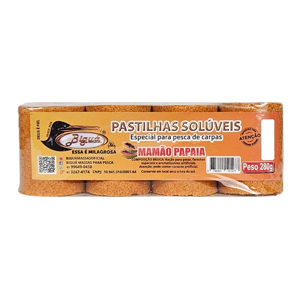 Isca Pastilha Carpa Biguá Mamão Papaia - 4pçs