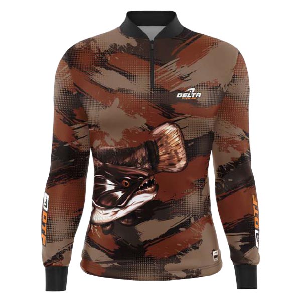 Camiseta Zíper Delta Traíra Marrom