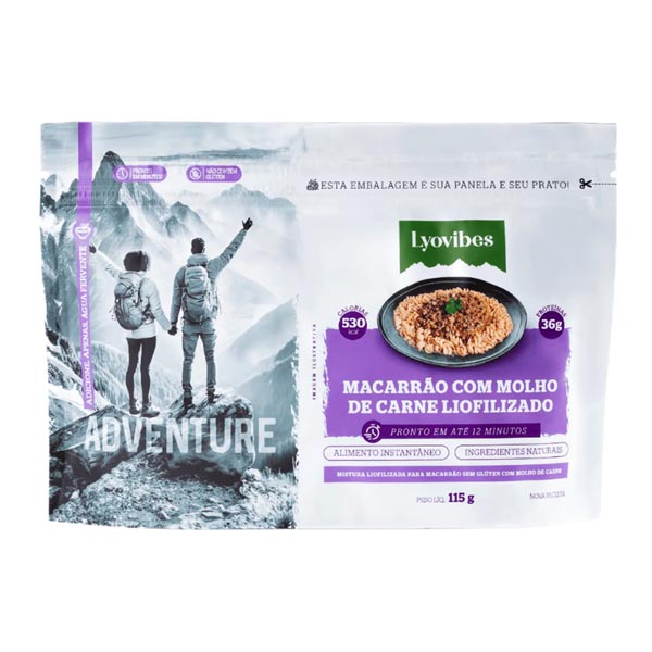 Refeição Macarrão com Molho de Carne Liofilizado Lyovibes 115g