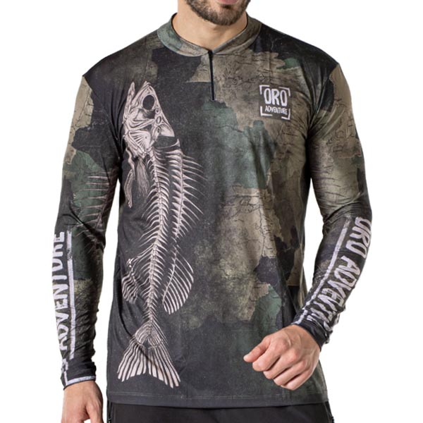 Camiseta Zíper Oro Mapa ML Masculina