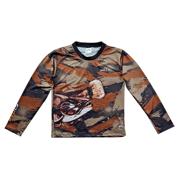 Camiseta Zíper Infantil Delta Traíra Marrom