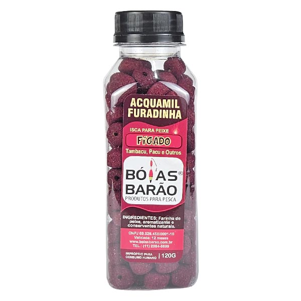 Isca Ração Furada Barão Acquamil 120g Figado