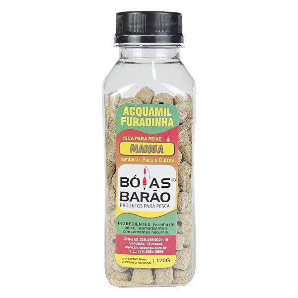 Isca Ração Furada Barão Acquamil 120g Manga