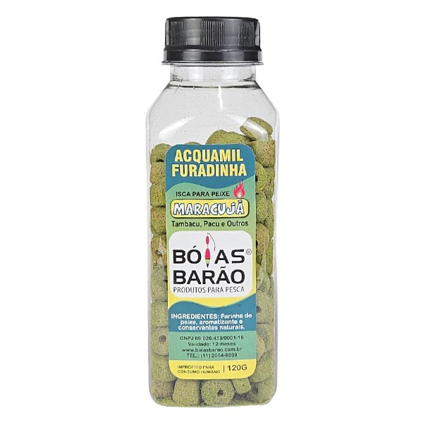 Isca Ração Furada Barão Acquamil 120g Maracujá