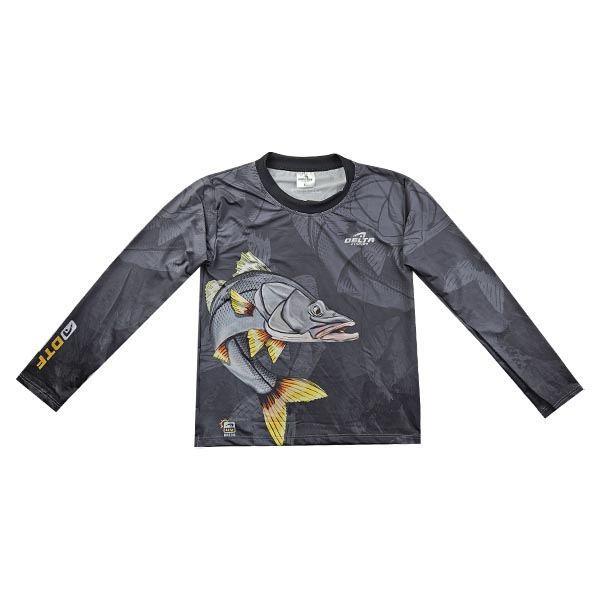 Camiseta Zíper Infantil Delta Robalo Cinza