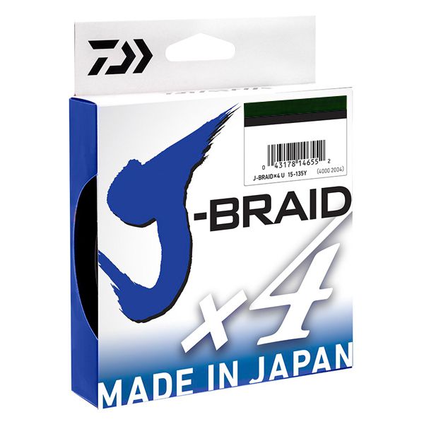 Linha Daiwa J-Braid X4 Verde 270m - 20lb 0.21mm