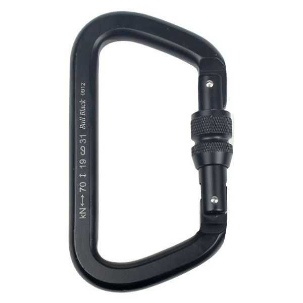 Mosquetão Alpen Pass Bull Black 70Kn Preto