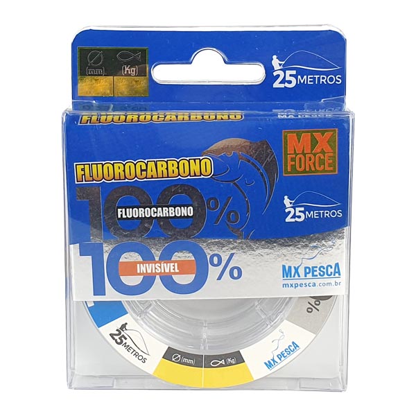 Linha Fluorocarbon MX Pesca 25m - 0.30mm