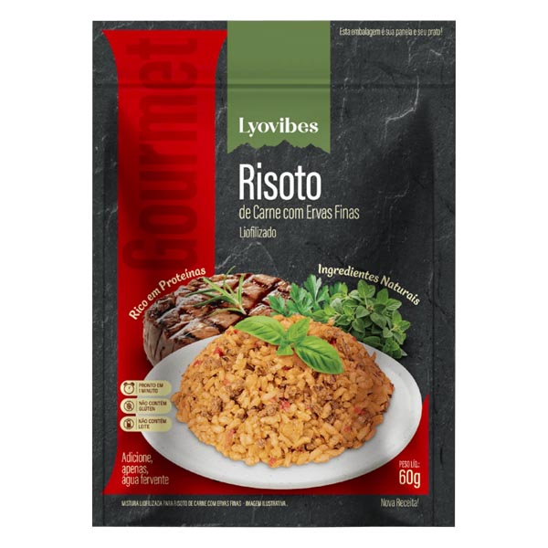 Refeição Lyovibes Risoto de Carne com Ervas Finas 60g