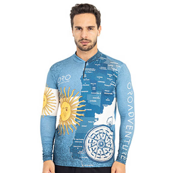 Camiseta Zíper Oro Argentina Mapa ML Masculina