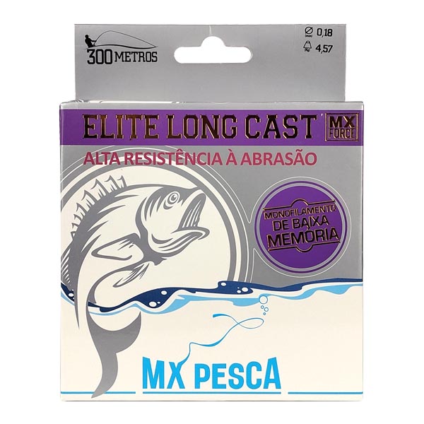Linha MX Pesca Elite Long Cast 300m Vinho - 0.20mm