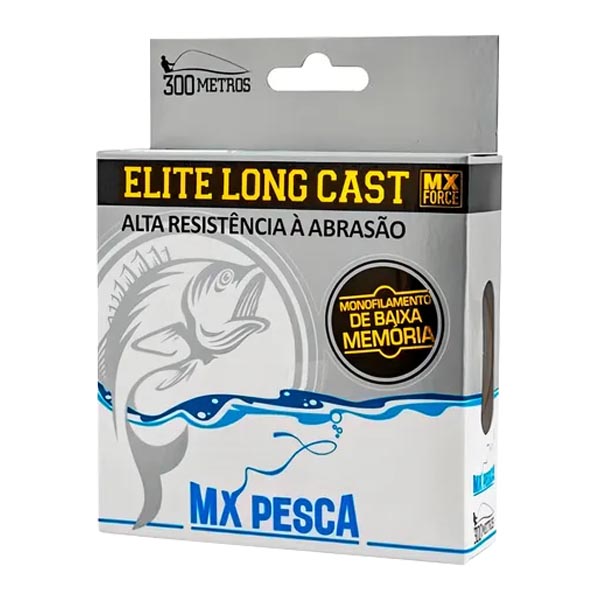 Linha MX Pesca Elite Long Cast 300m Transparente - 0.38mm
