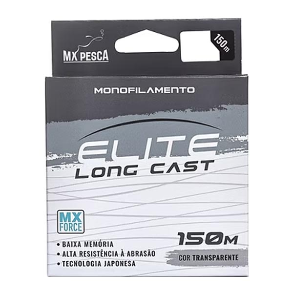 Linha MX Pesca Elite Long Cast 150m Transparente - 0.38mm
