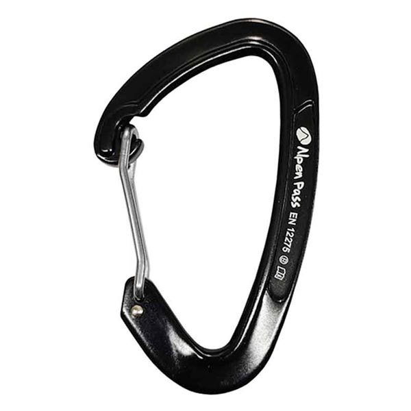 Mosquetão Alpen Pass Haak 27kn com gatilho Wire - Preto