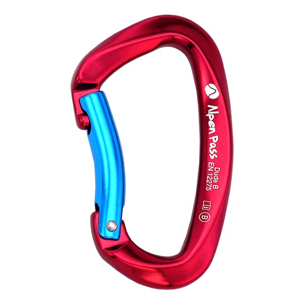 Mosquetão Alpen Pass Dude B 25Kn Curvo - Vermelho