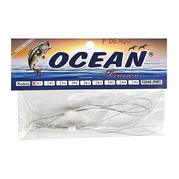 Chicote Nylon com Ponta de Aço 2 Anzóis - 2pçs