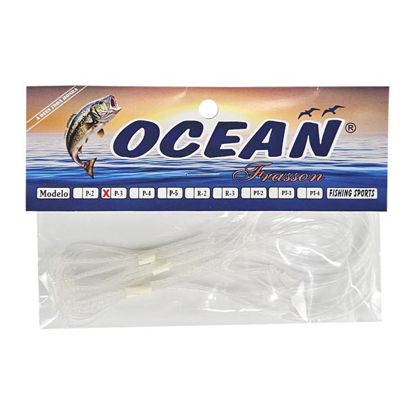 Chicote Nylon com Ponta de Aço 3 Anzóis - 2pçs