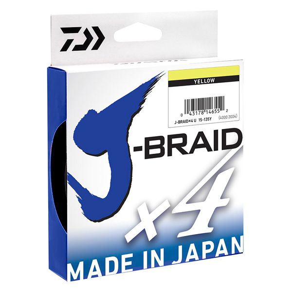 Linha Daiwa J-Braid X4 Amarela 135m - 20lb 0.21mm