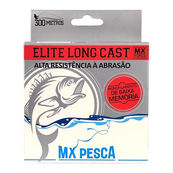 Linha MX Pesca Elite Long Cast 300m Vermelha - 0.23mm