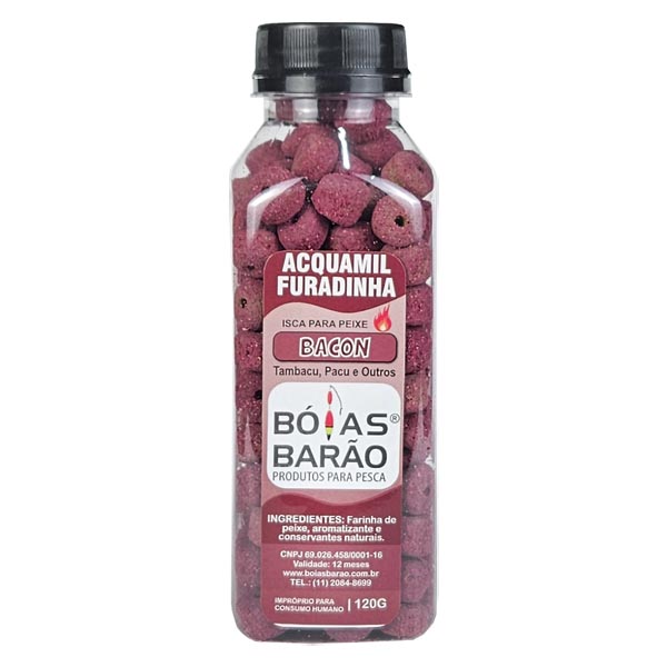 Isca Ração Furada Barão Acquamil 120g Bacon