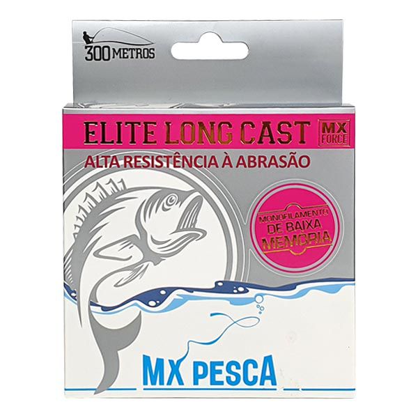 Linha MX Pesca Elite Long Cast 300m Rosa - 0.16mm
