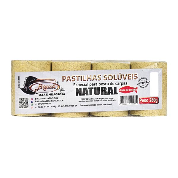 Isca Pastilha Carpa Biguá Natural - 4pçs