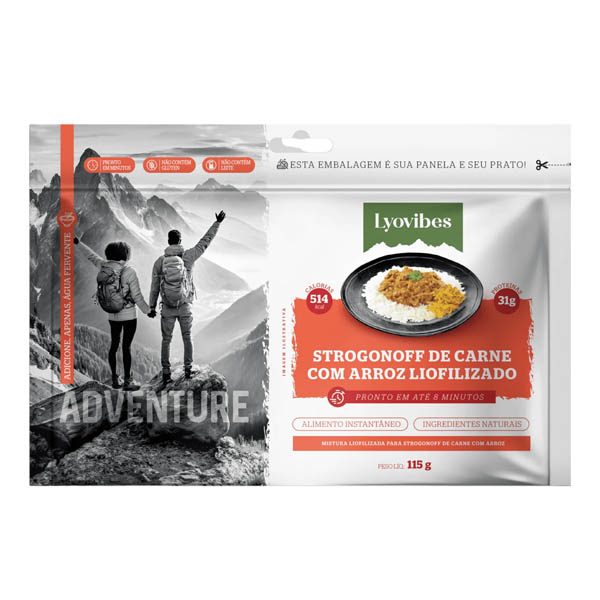 Refeição Strogonoff de Carne com Arroz Liofilizado Lyovibes 115g