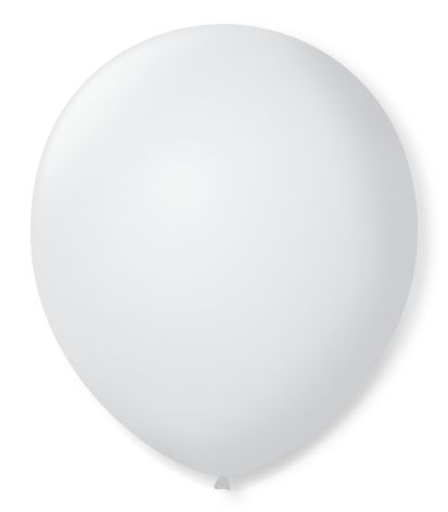 Balão Látex Liso Branco Polar - 50 Unidades