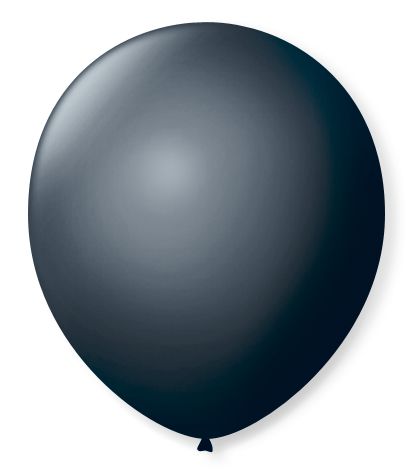 Balão Látex Liso Preto Ébano - 50 Unidades