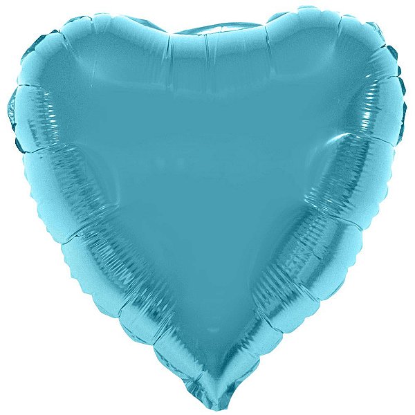 Balão Metalizado Coração Azul Baby - 46cm