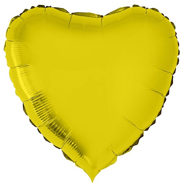 Balão Metalizado Coração Ouro - 46cm