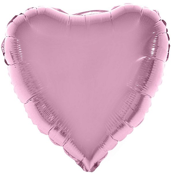 Balão Metalizado Coração Rosa Baby - 46cm