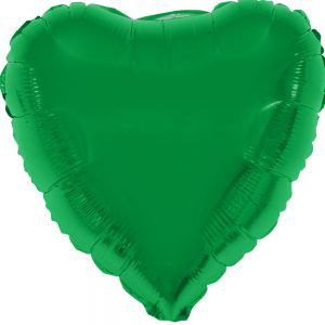 Balão Metalizado Coração Verde - 46cm