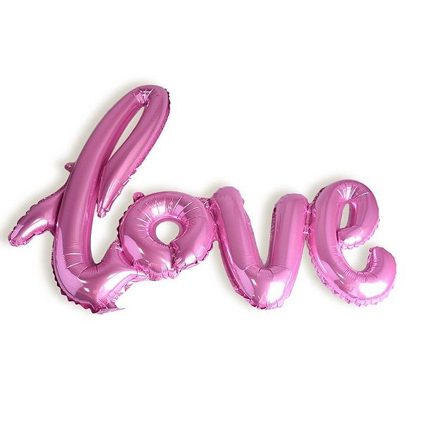 Balão Metalizado Love Rosa - 108 x 65cm