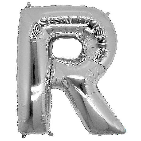 Balão Metalizado Letra R Prata - 40cm