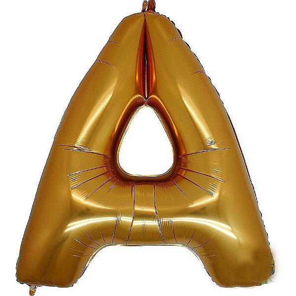 Balão Metalizado Letra A Dourado - 40cm