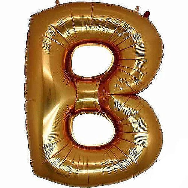 Balão Metalizado Letra B Dourado - 40cm