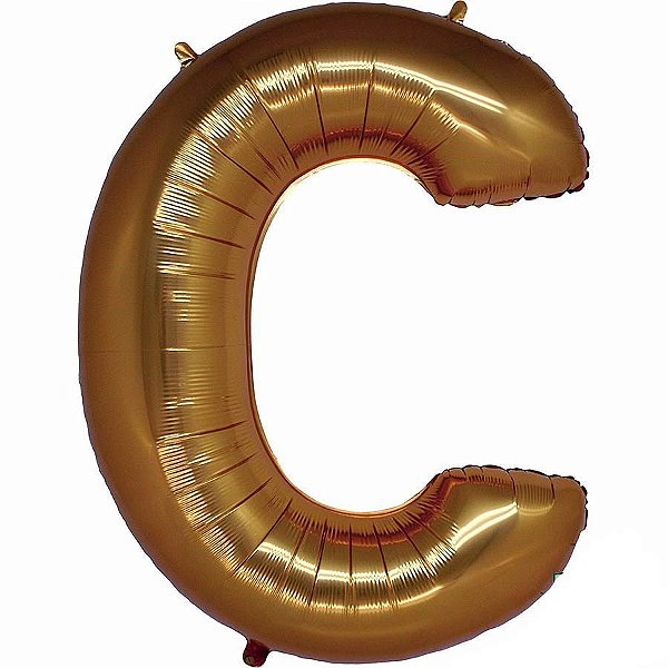 Balão Metalizado Letra C Dourado - 40cm